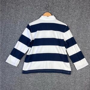 Izod Navy and White Striped Rugby Top